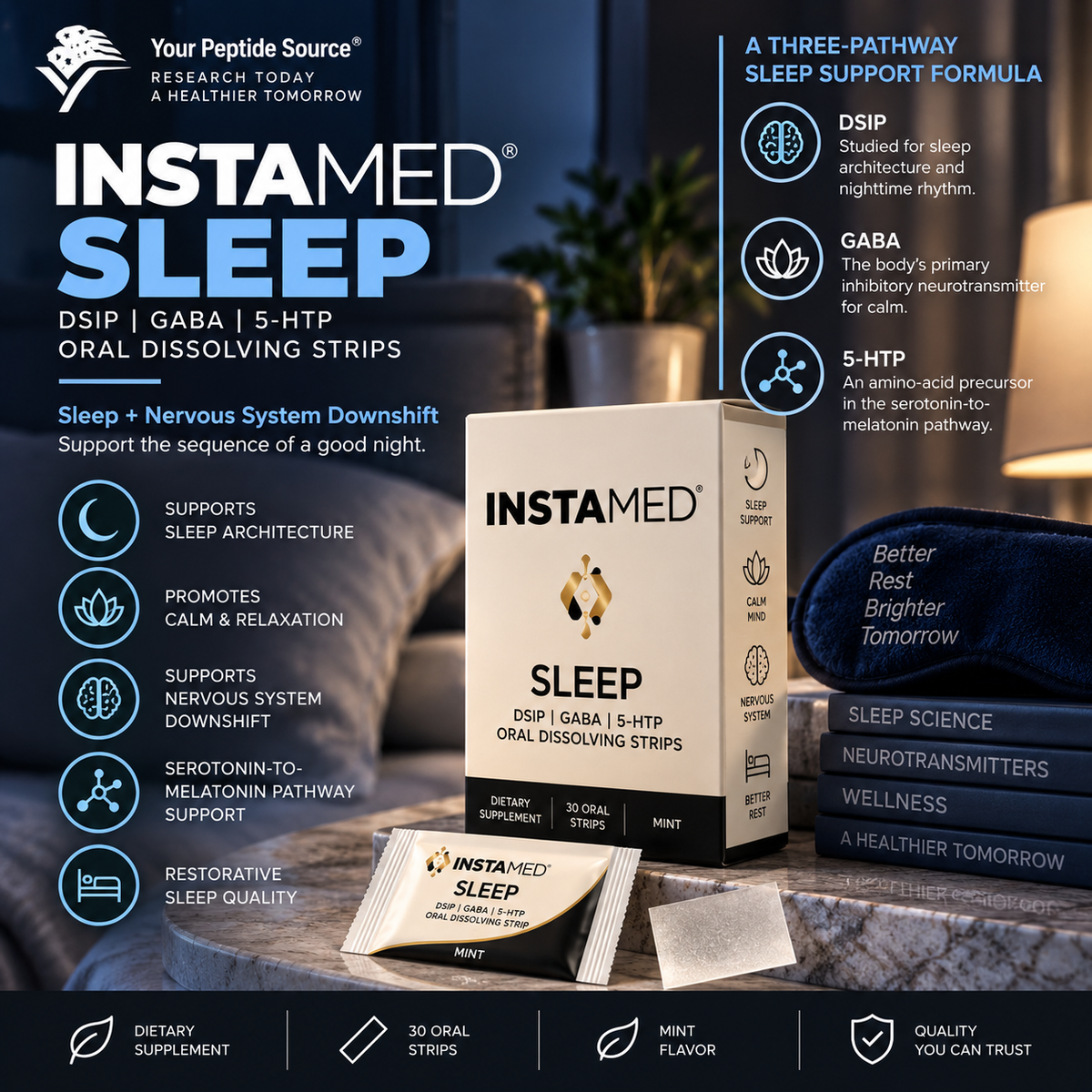 INSTAMED SLEEP — DSIP + GABA + 5-HTP
