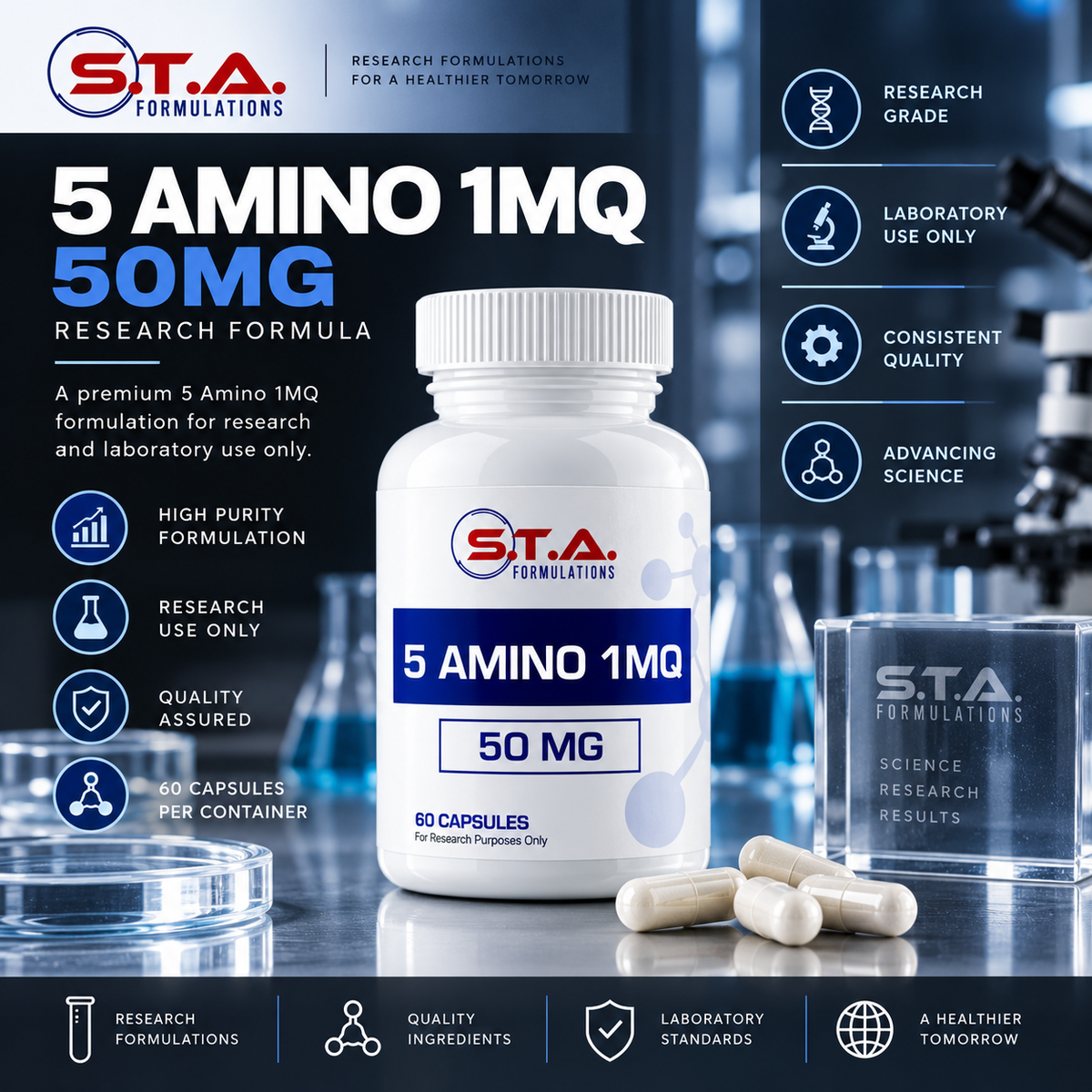 5 Amino 1MQ 50mg — 60 Capsules | STA Formulations