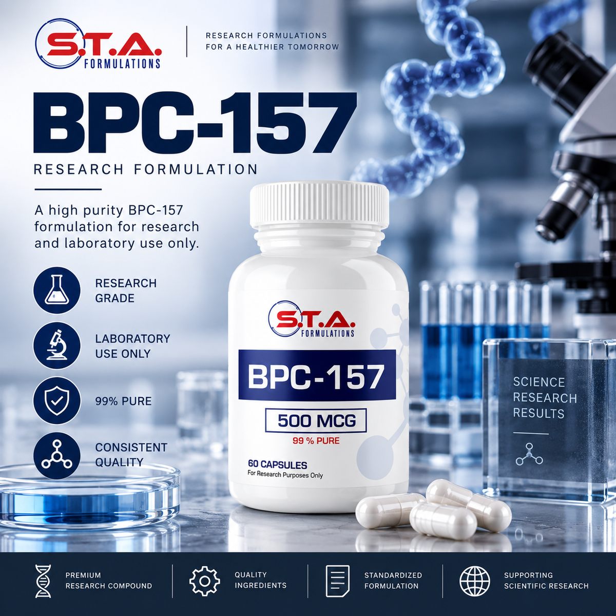 BPC-157 500mcg — 60 Capsules | STA Formulations