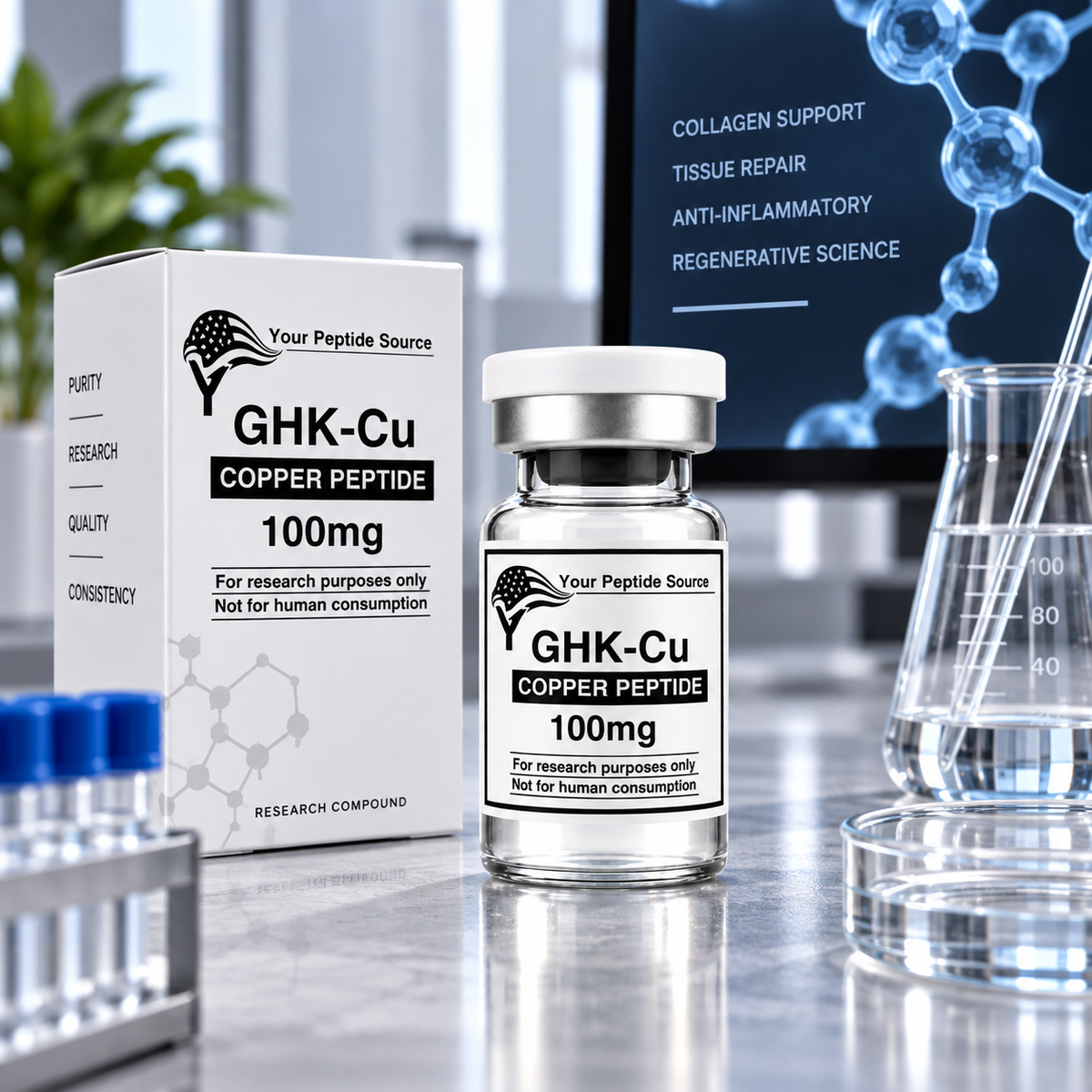 GHK-Cu Copper Peptide 100mg | Research Peptide