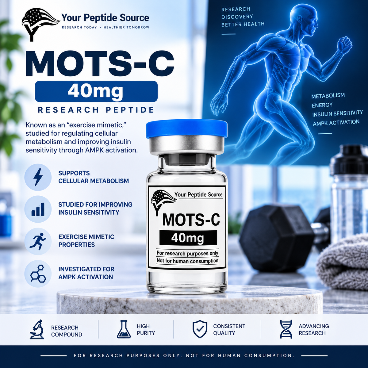 MOTS-C 40mg | Research Peptide