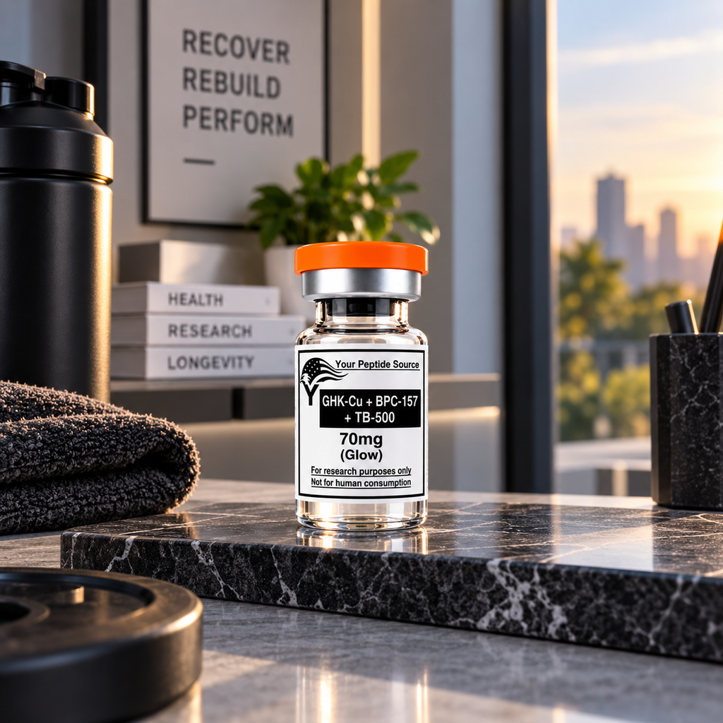 GHK-Cu + BPC-157 + TB-500 70mg (Glow) | Research Blend