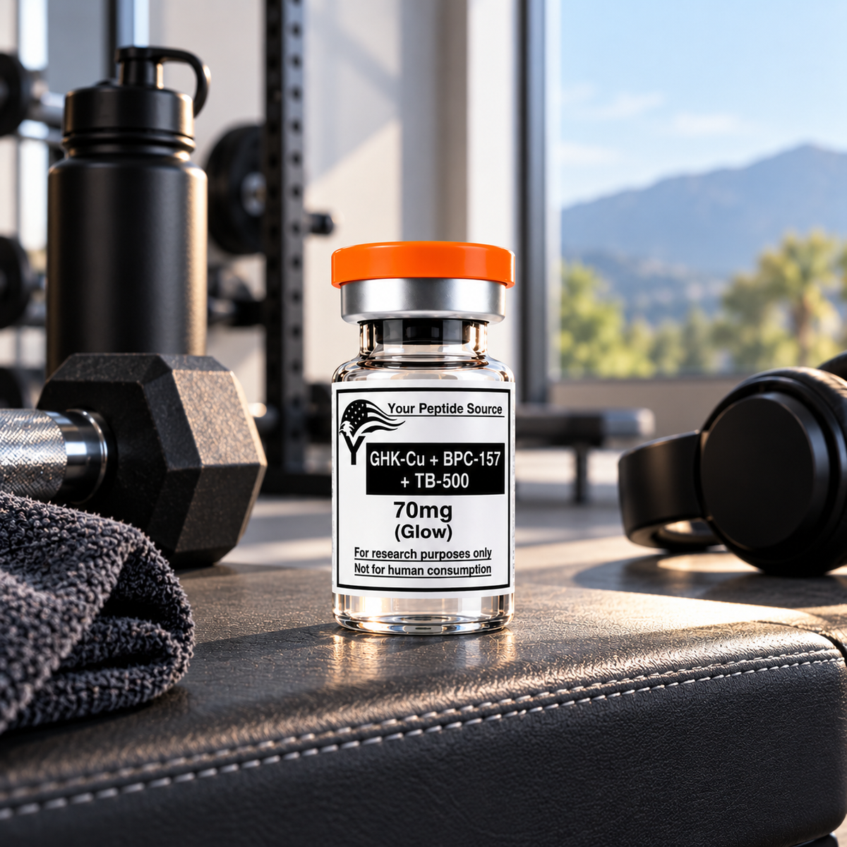 GHK-Cu + BPC-157 + TB-500 70mg (Glow) | Research Blend