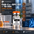 GHK-Cu + BPC-157 + TB-500 70mg (Glow) | Research Blend