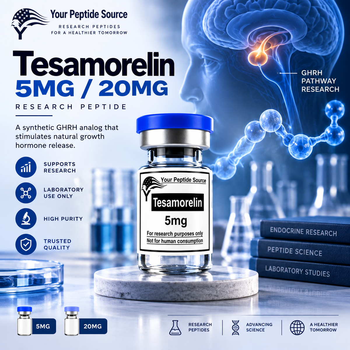 Tesamorelin 5mg / 10mg / 20mg | Research Peptide