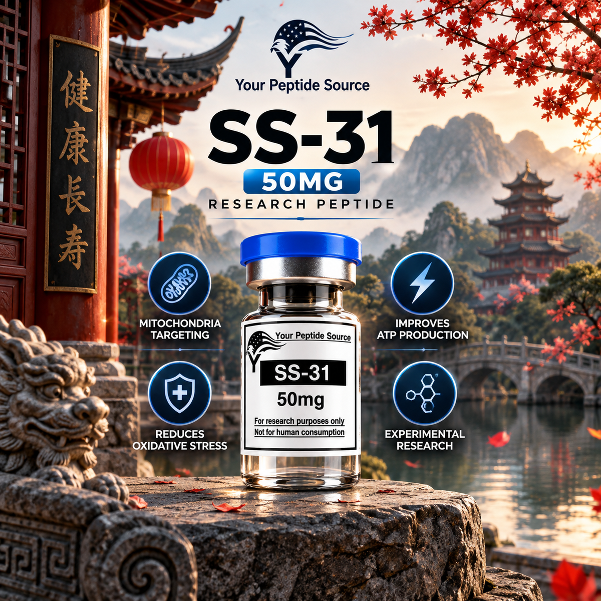 SS-31 10mg | 50mg Mitochondrial Research Peptide