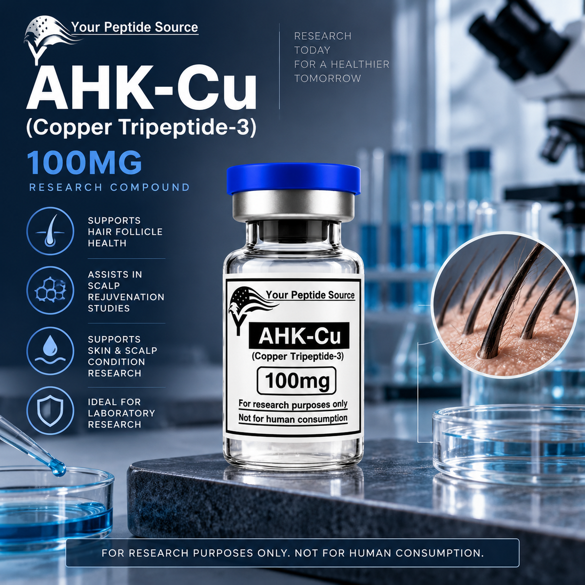 AHK-Cu 100mg | Copper Tripeptide-3 Research Peptide