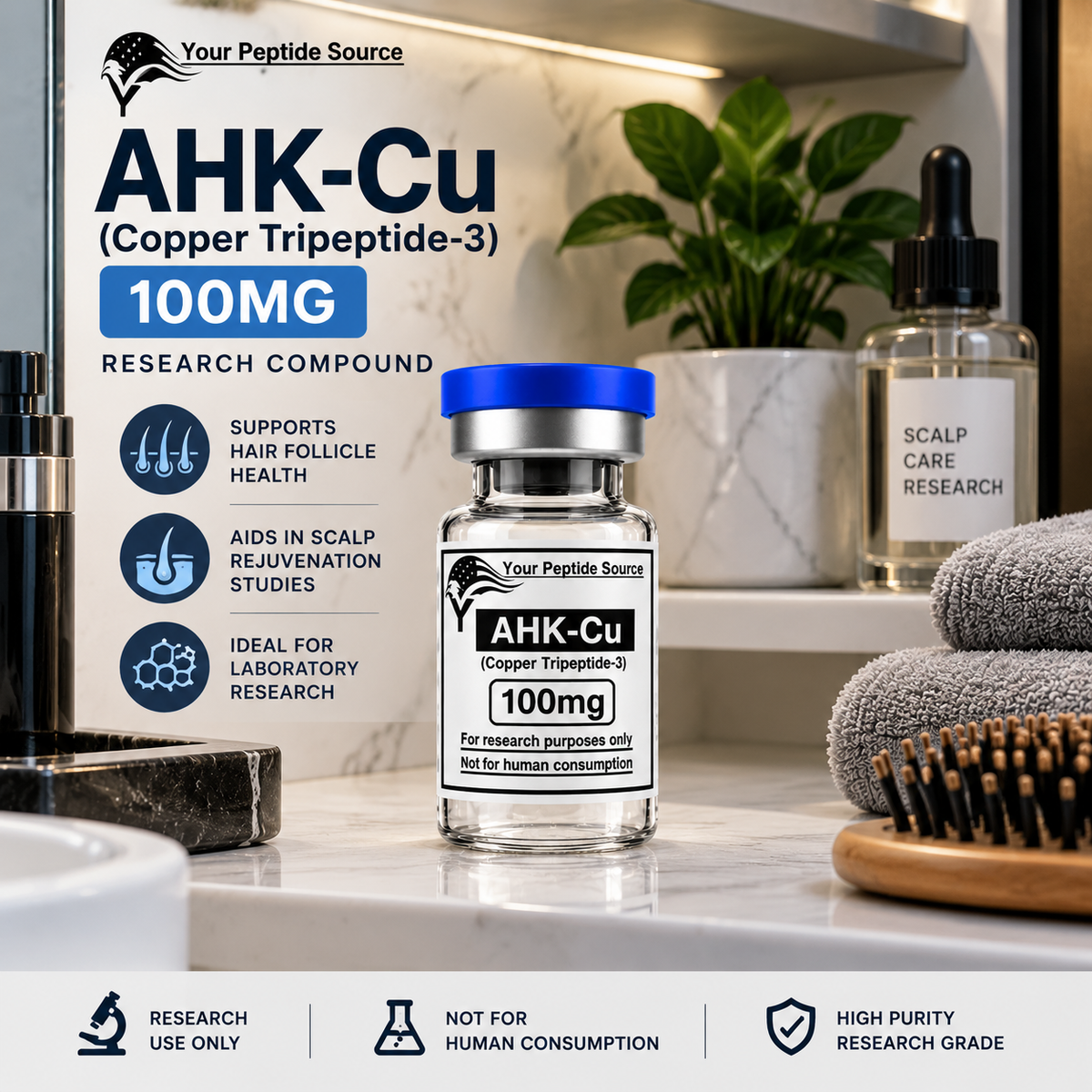 AHK-Cu 100mg | Copper Tripeptide-3 Research Peptide