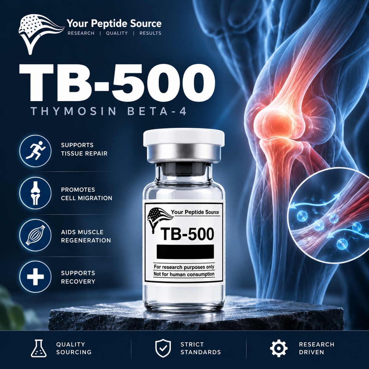 TB-500 10mg | 20mg Thymosin Beta-4 Research Peptide
